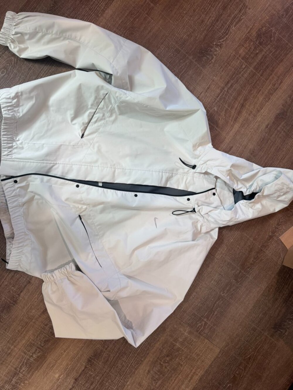 Nike Storm-FIT White Hooded Rain Jacket